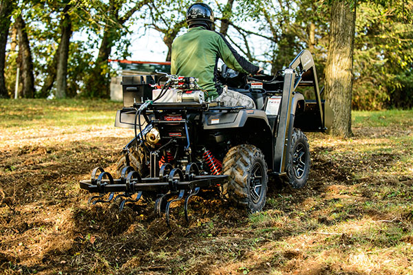 Hydraulic Powered Cultivator ATV Attachment In Action